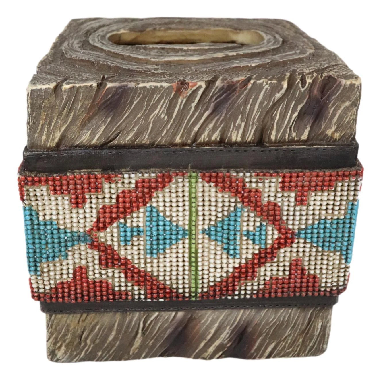 Rustic Western Turquoise Aztec Tribal Pattern Faux Wood Tissue Box Cover Decor | eBay