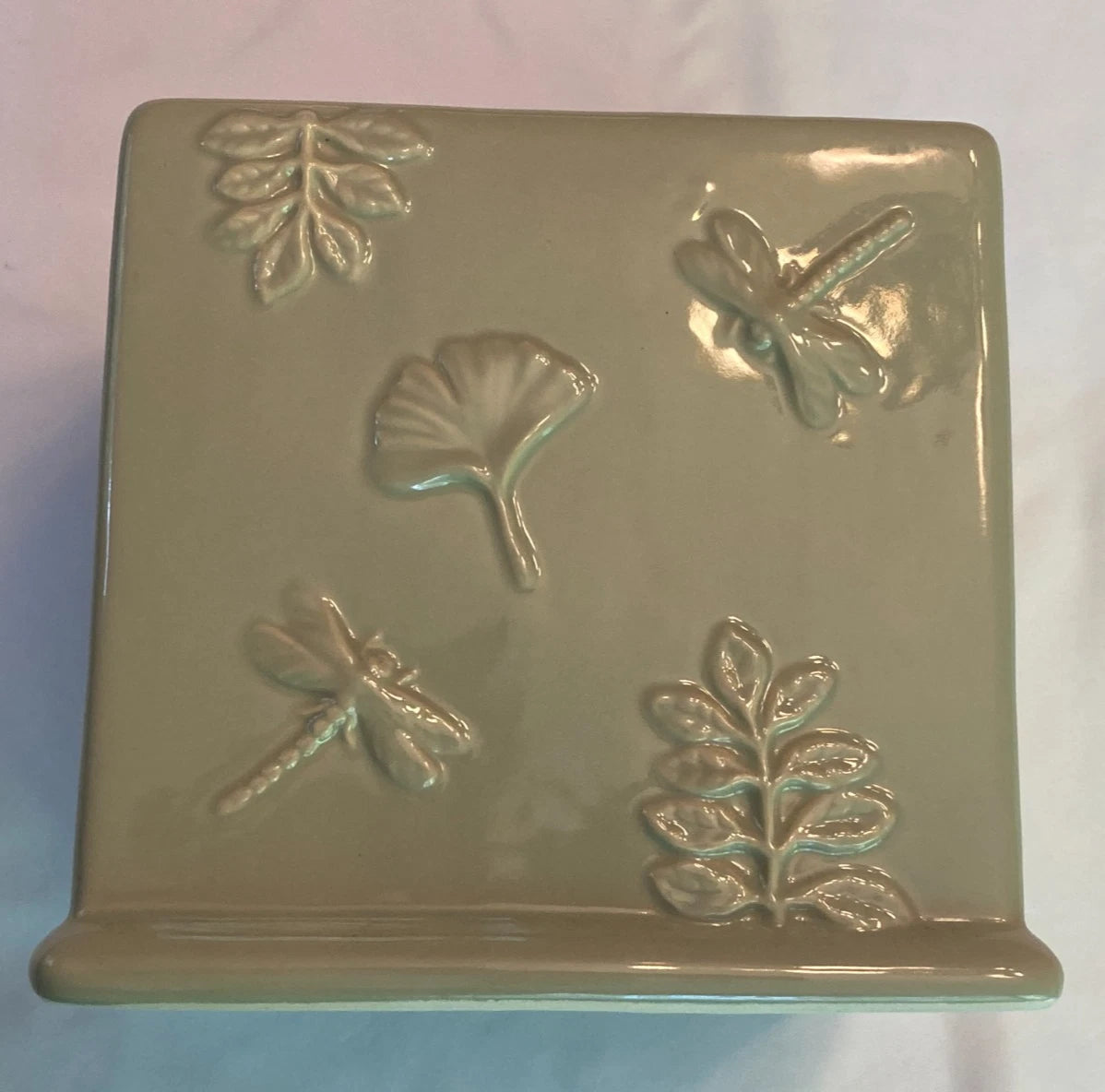 Light Green Ginkgo Leaf/Dragon Fly/Fern Cube/Square Tissue Box Cover | eBay