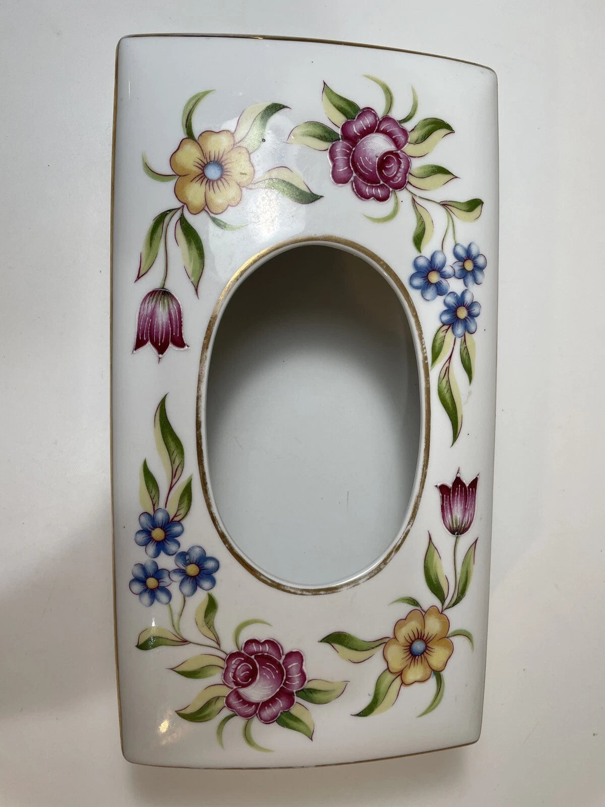 Meissen Porcelain Tissue Box Cover Hand Painted Flowers with Gold Trim Vtg | eBay