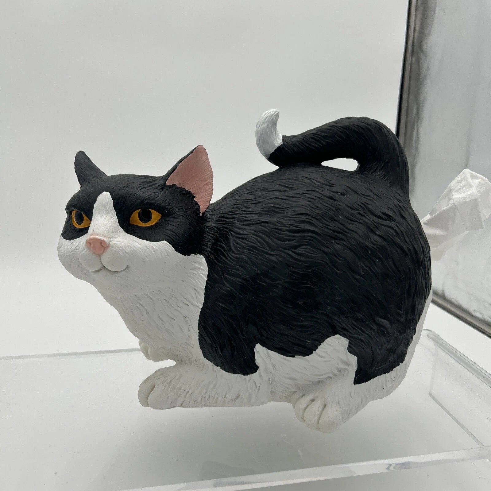 Cat Butt Tissue Box Holder Resin Decorative Black & White | eBay