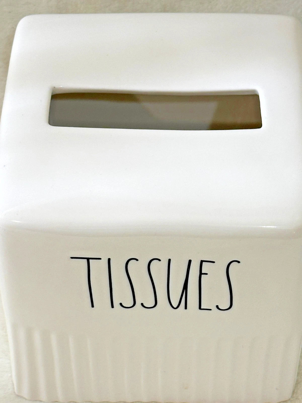 RAE DUNN ~ Tissues ~ Square Block Tissue Box Cover Holder Kleenex ~ Ceramic ~EUC | eBay