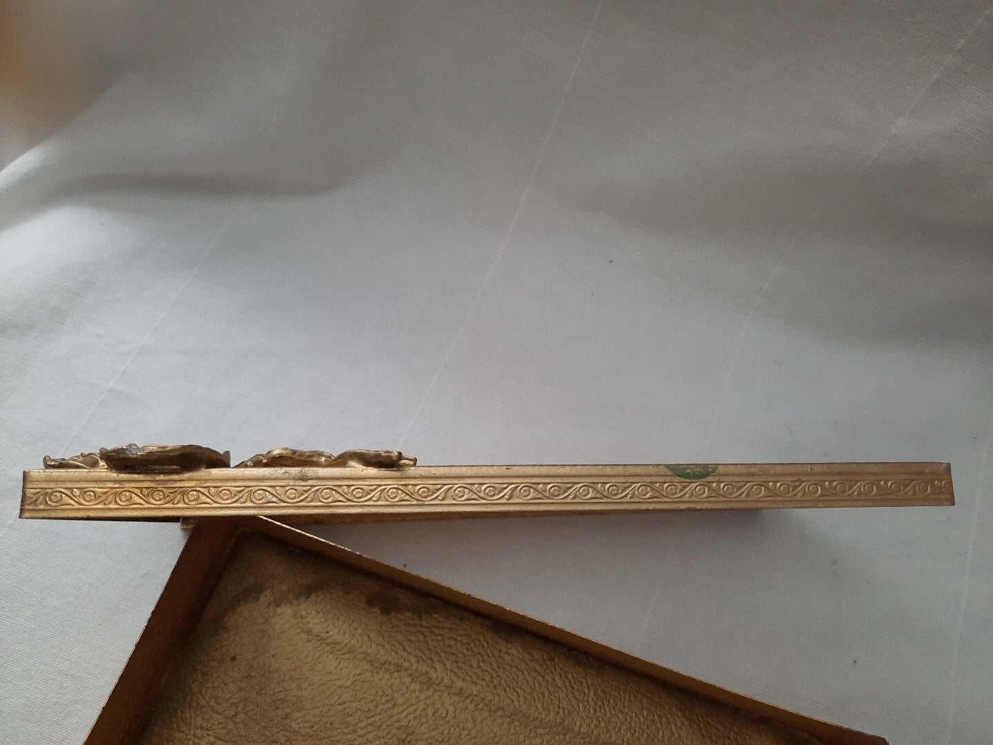 Vintage Antiqued Gold Tone Metal Rectangular Tissue Box Cover 2 Pc w/ Ribbon Bow | eBay