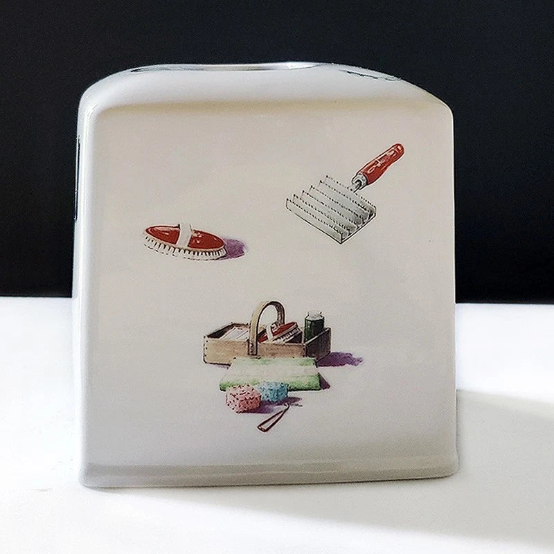 The Huntsman Porcelain Tissue Box Cover w/ Equestrian Gear and Riding equipment | eBay