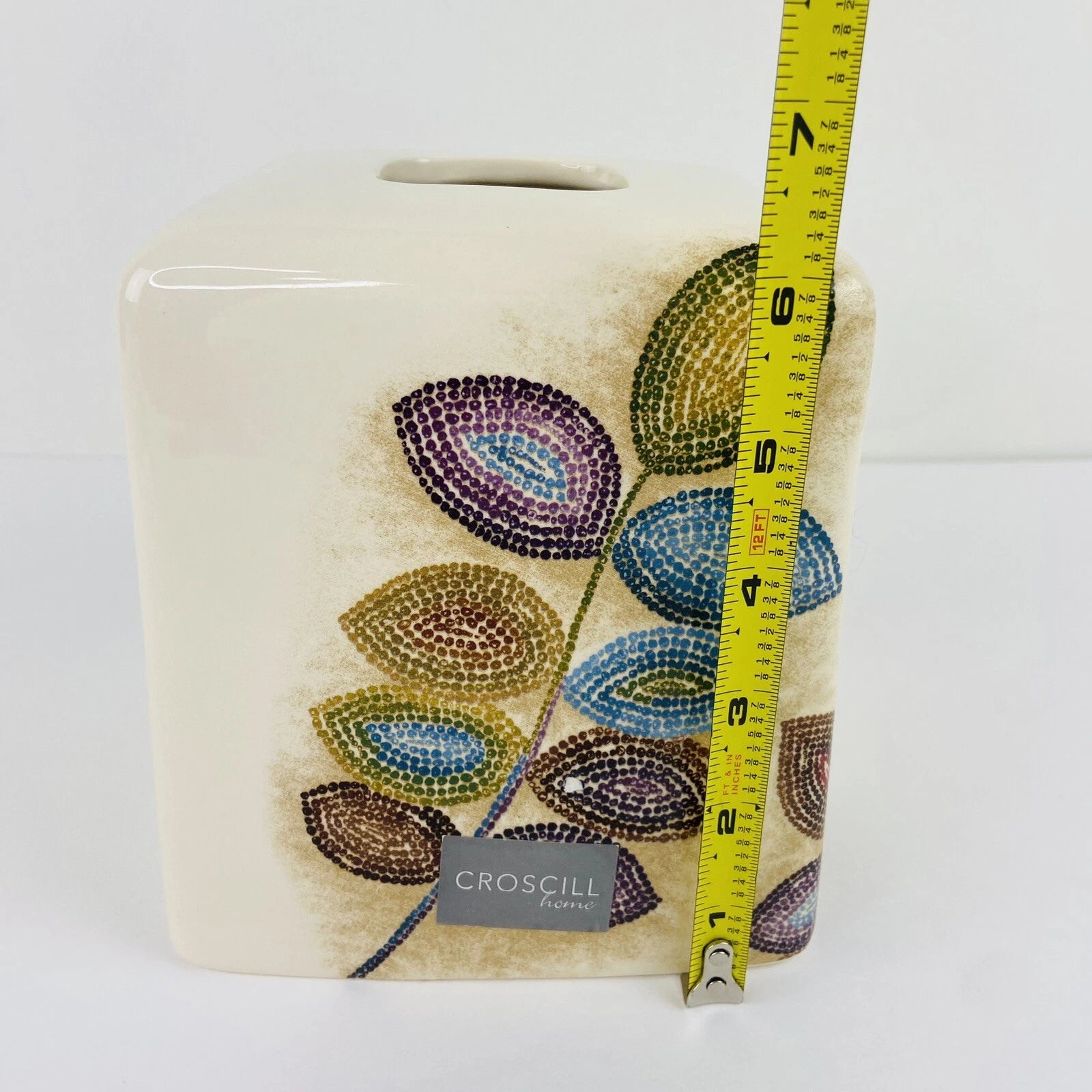 Croscill Home Mosaic Leaves Ceramic Square Tissue Box Cover | eBay