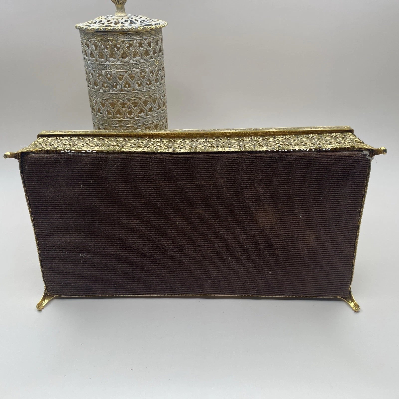 Hollywood Regency 2 Piece Bath Vanity Accessories Gold Tone Filigree Brass? | eBay