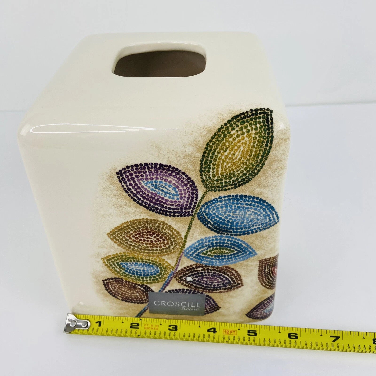 Croscill Home Mosaic Leaves Ceramic Square Tissue Box Cover | eBay