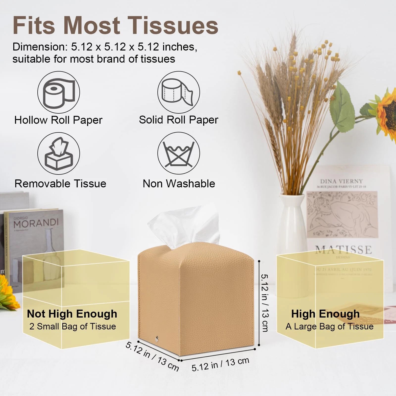 Leather Cube Tissue Box Holder for Bathroom Toilet Countertop Night Stands | eBay