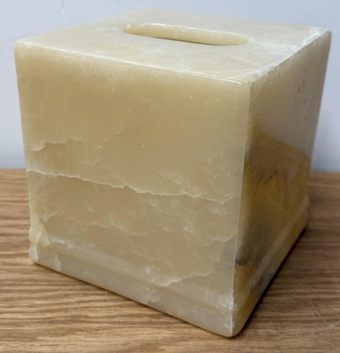 SELAMAT DESIGNS Solid & Heavy Luxury Marble Tissue Box Holder Yellow Tan | eBay
