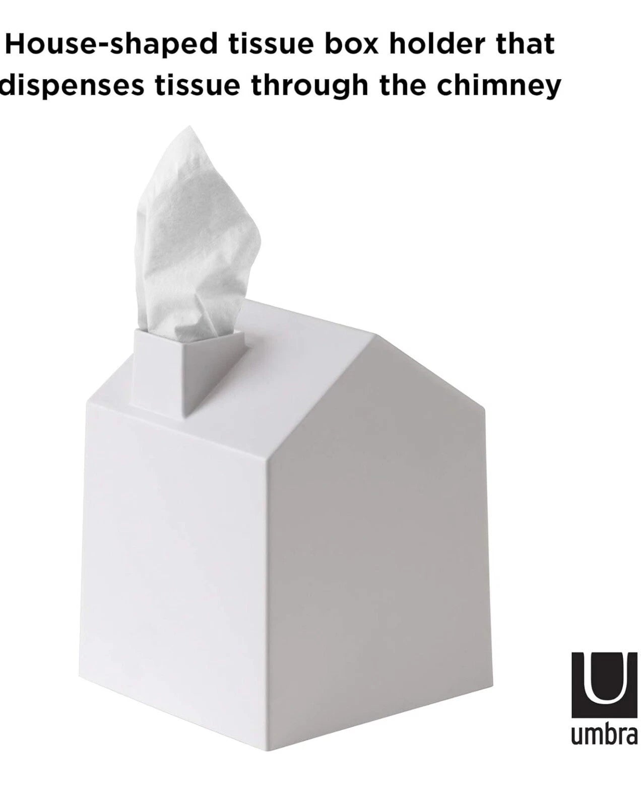 Casa Tissue Box Cover House Shaped Square Tissue Box Holder White Plastic | eBay