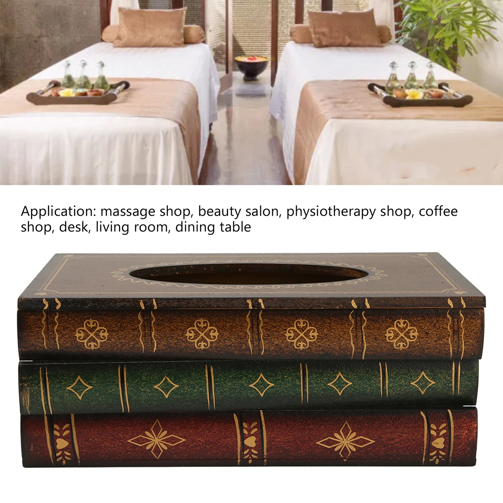 Book Tissue Box Cover Rectangular Tissue Holder Dispenser Paper Cover Case | eBay