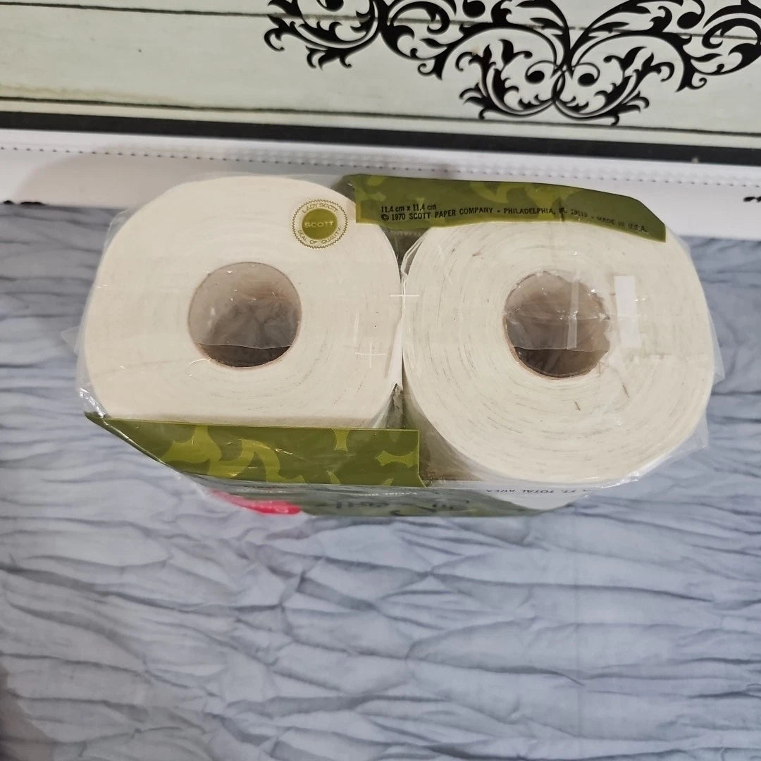 Vintage 1970 Lady Scott bathroom tissue in sealed plastic, green and pink floral | eBay