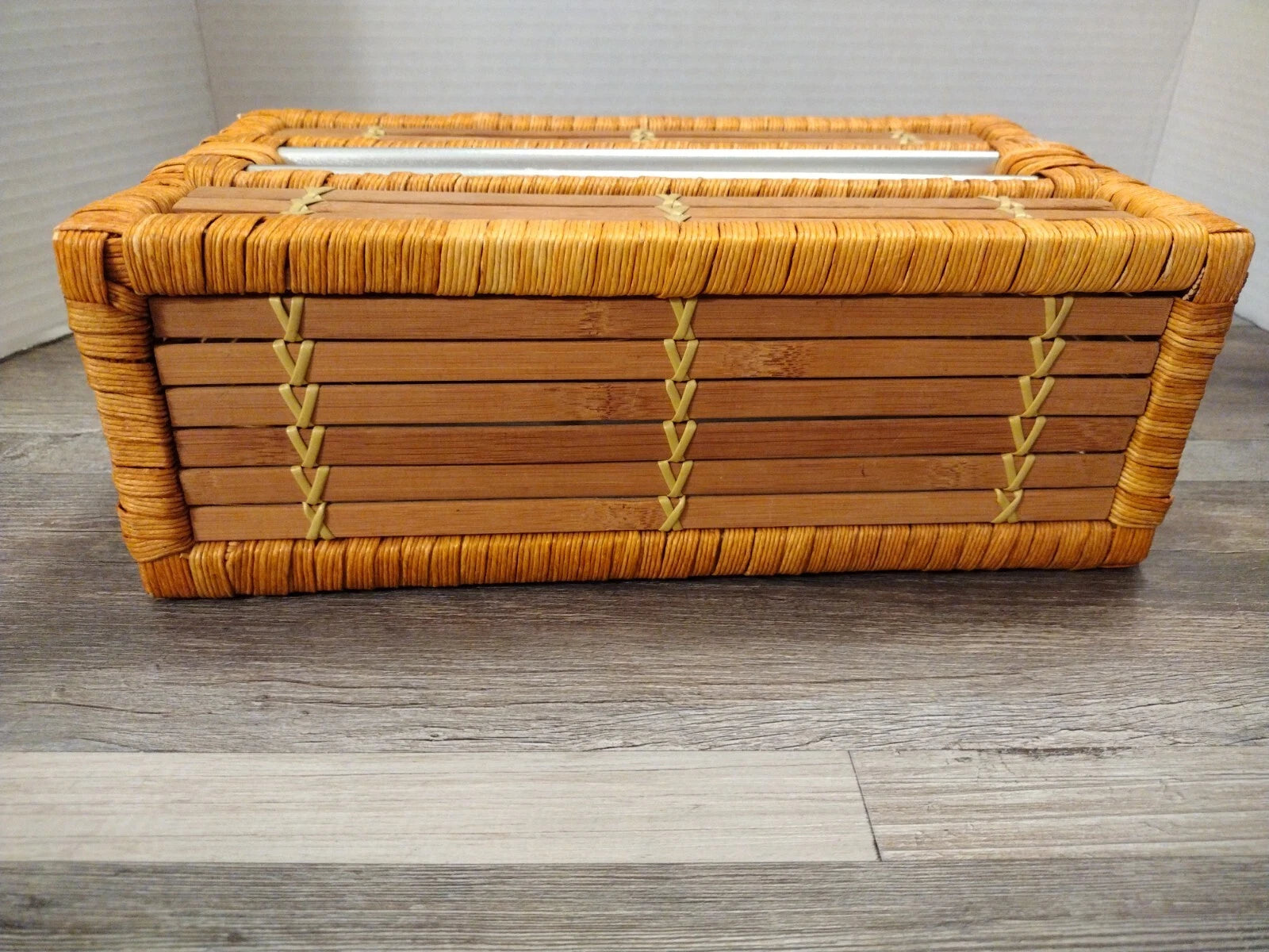Bamboo Rattan Rectangle Tissue Box Cover With Metal Slot | eBay