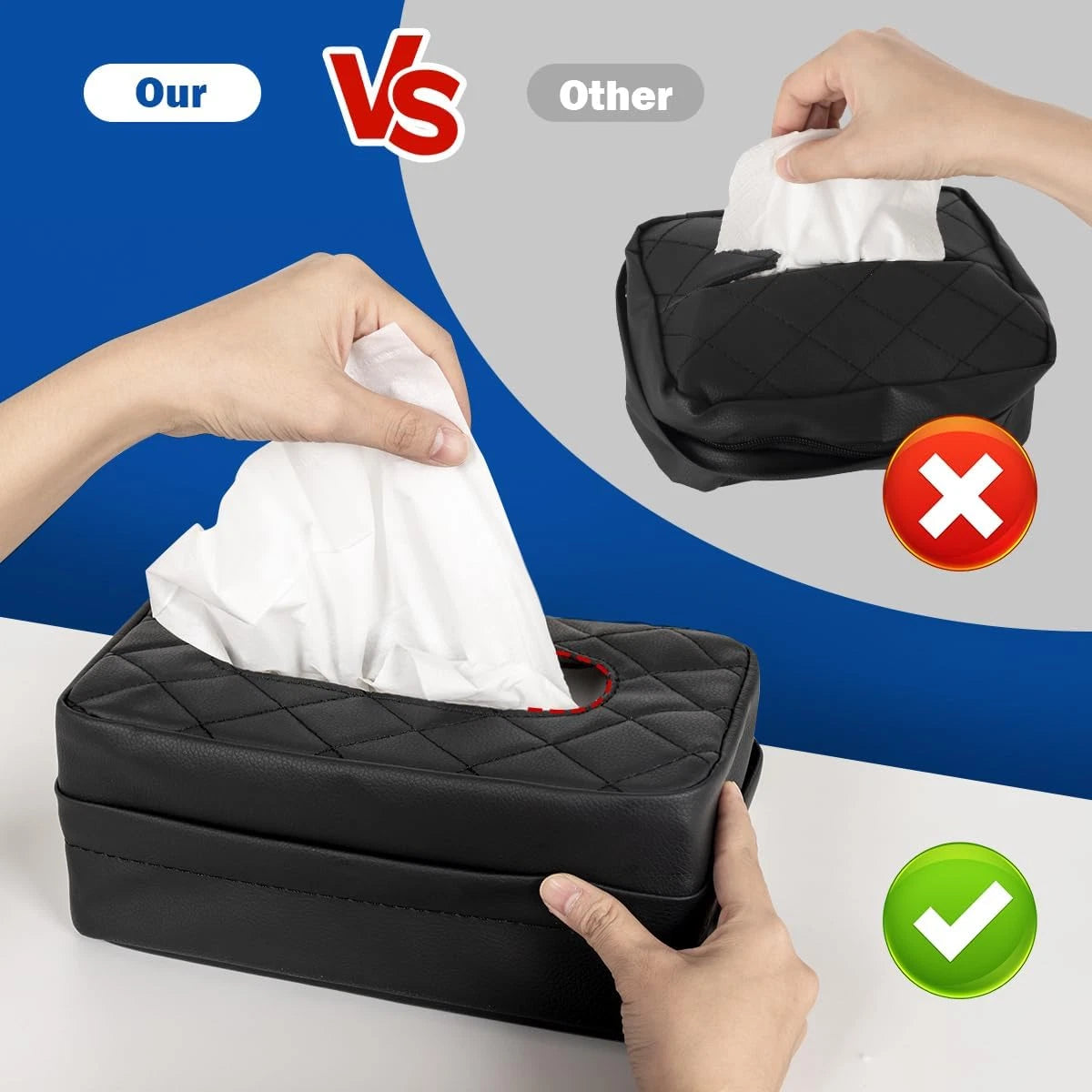 Car Tissue Holder, Standard Tissue Holder for Car Pu Leather Car Napkin Holder, | eBay