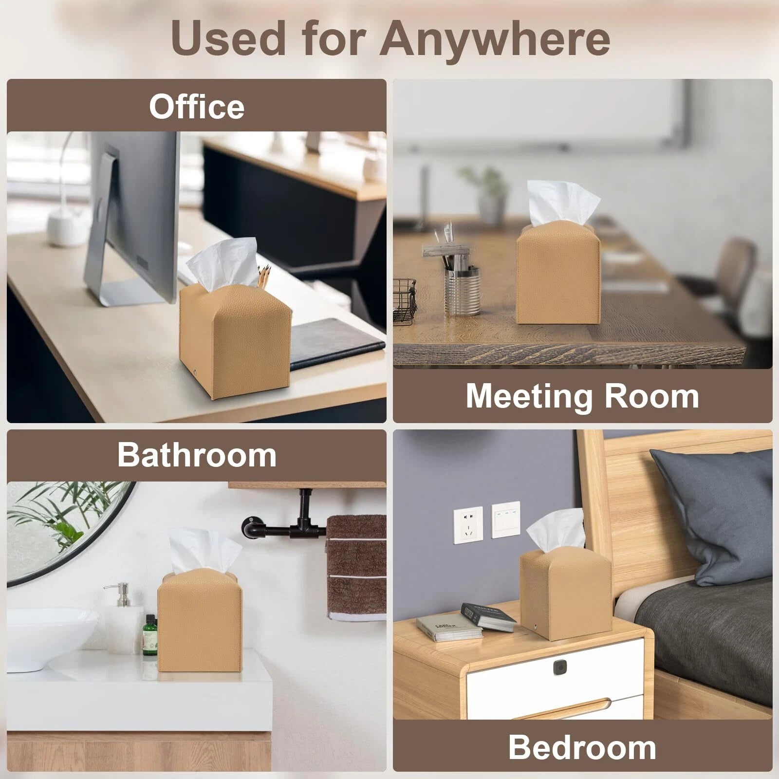 Leather Cube Tissue Box Holder for Bathroom Toilet Countertop Night Stands | eBay