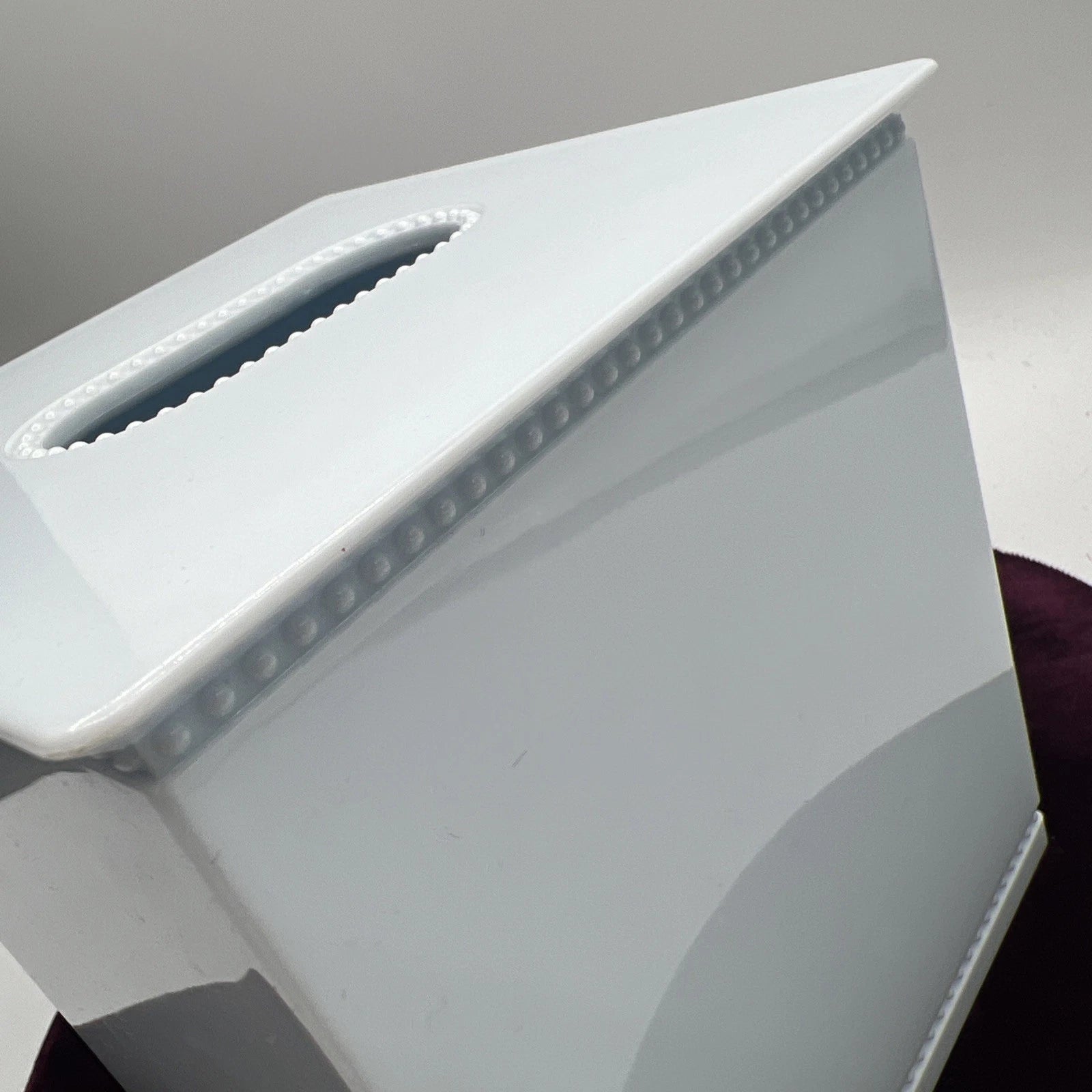 Martha Stewart Everyday Tissue Box Cover Spa Blue Light Beading Hard Plastic | eBay