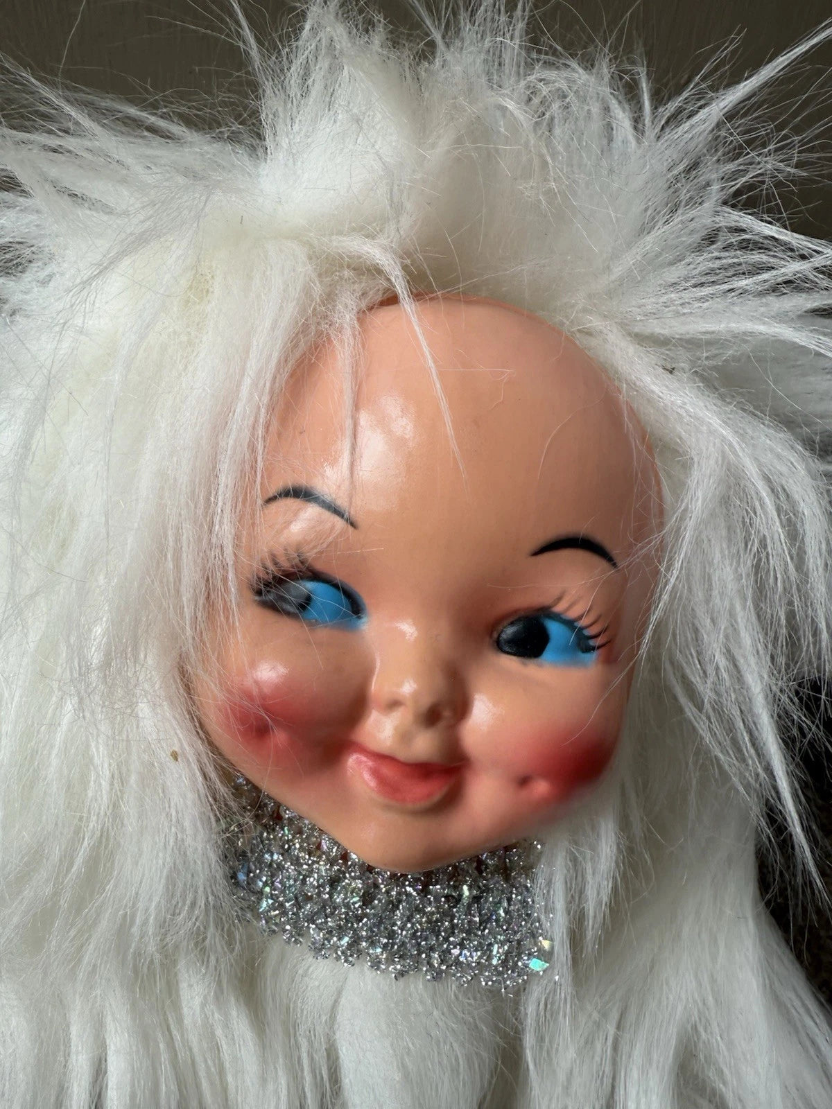 Vintage 1960s 70s Baby Doll Face Head Fur Hair Tissue Box Cover Dispenser Kitsch | eBay