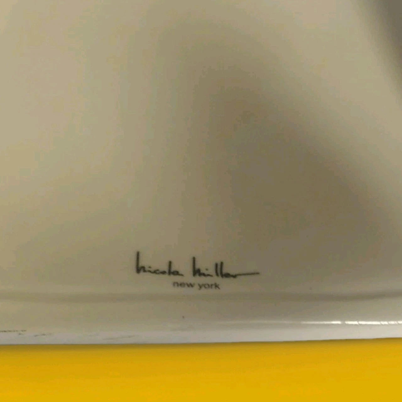 Nicole Miller Ceramic Tissue Box Cover Blue w/Silver Trim, lower corner chip | eBay