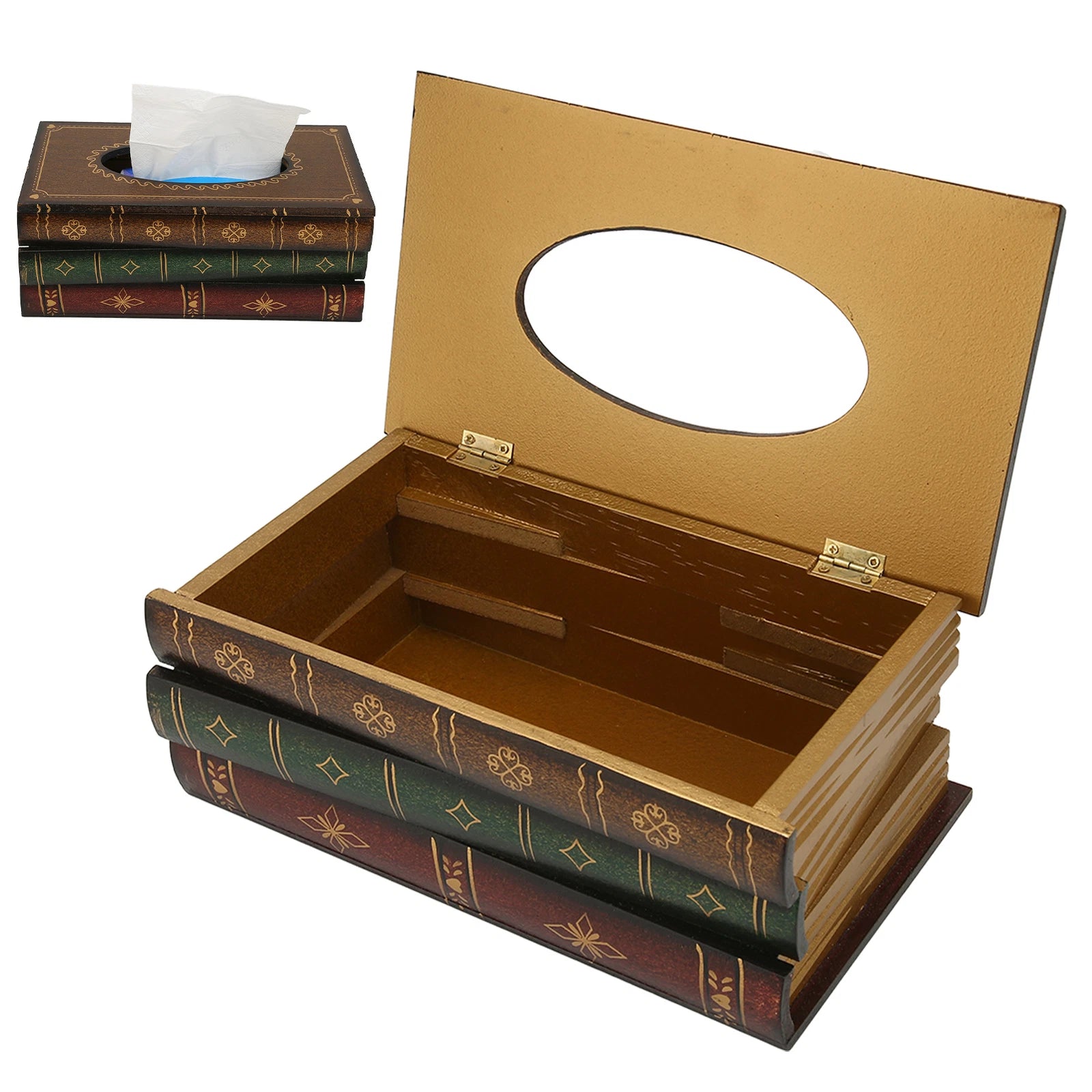 Book Tissue Box Cover Rectangular Tissue Holder Dispenser Paper Cover Case | eBay