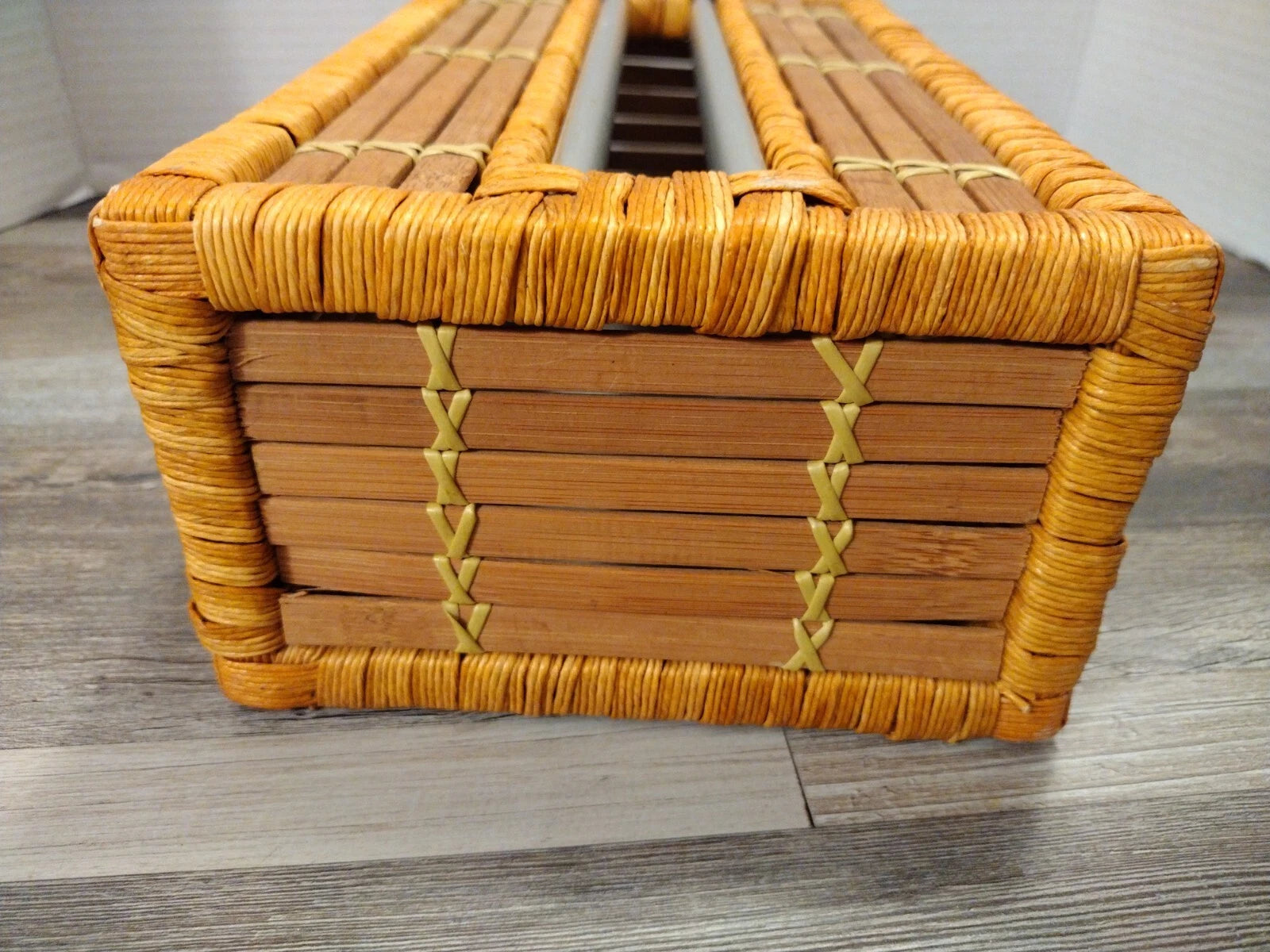 Bamboo Rattan Rectangle Tissue Box Cover With Metal Slot | eBay