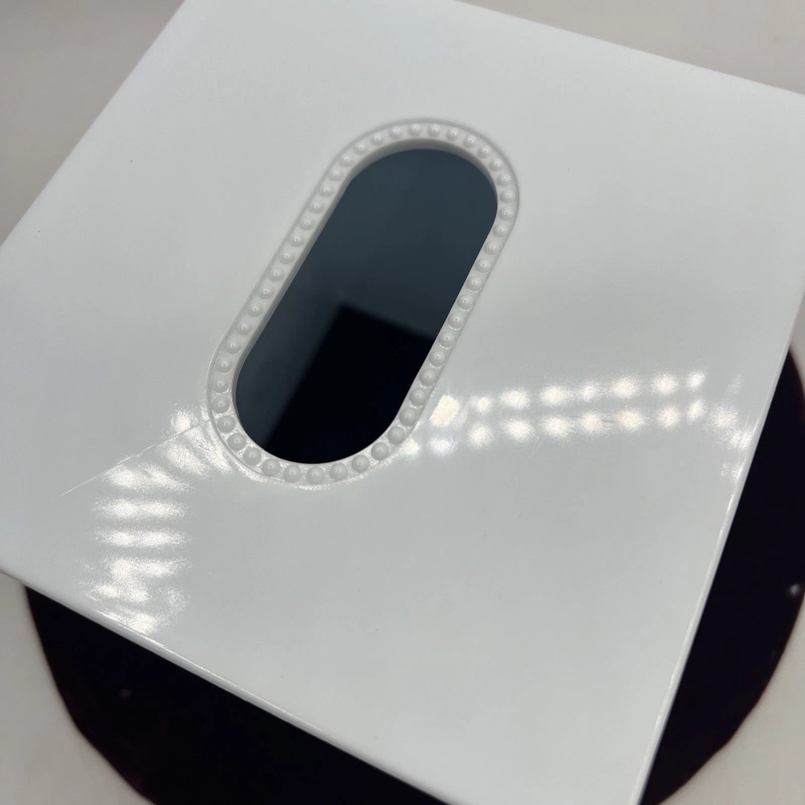 Martha Stewart Everyday Tissue Box Cover Spa Blue Light Beading Hard Plastic | eBay