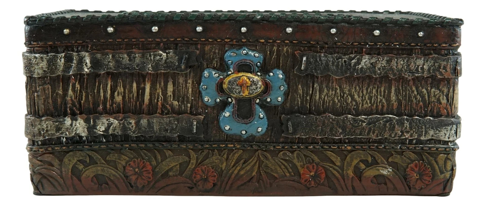 Country Rustic Western Blue Cross W/ Concho Rectangular Tissue Box Holder Case | eBay