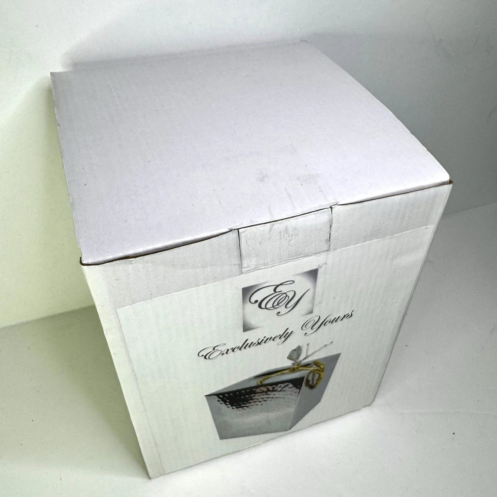 Exclusively Yours EY Silver Hammered Metal Tissue Box Cover W/Butterfly Accent | eBay