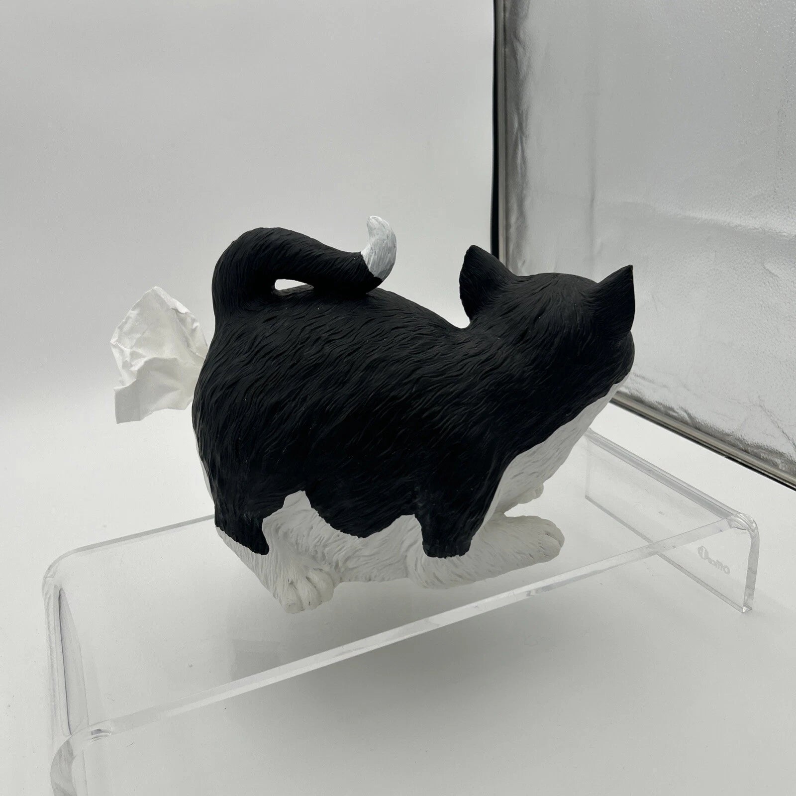 Cat Butt Tissue Box Holder Resin Decorative Black & White | eBay