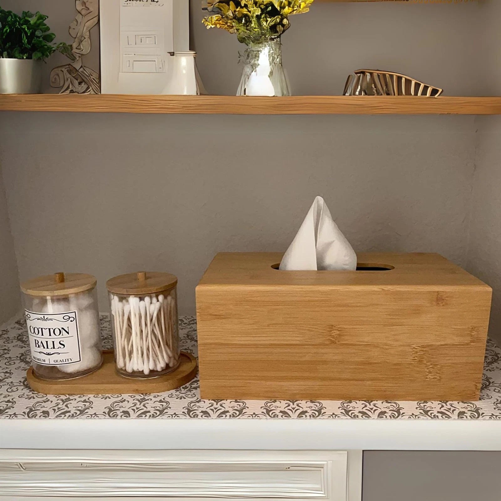 Rectangular Bamboo Tissue Box Cover, Water Resistant Wooden Facial Tissue Box fo | eBay