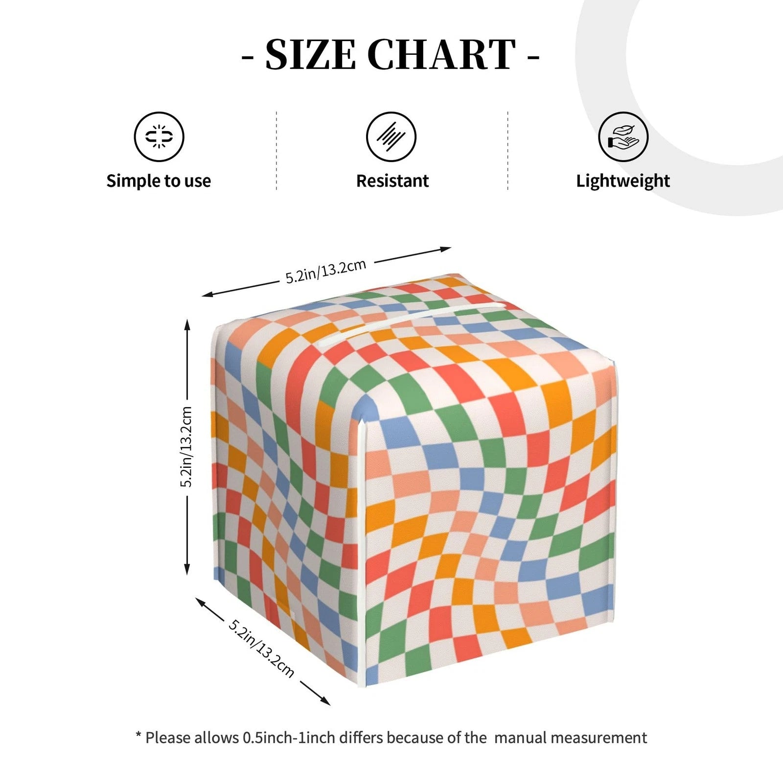 Best Box Holder Wavy Checkerboard Tissue Cover Square Leather Organizer Portable | eBay