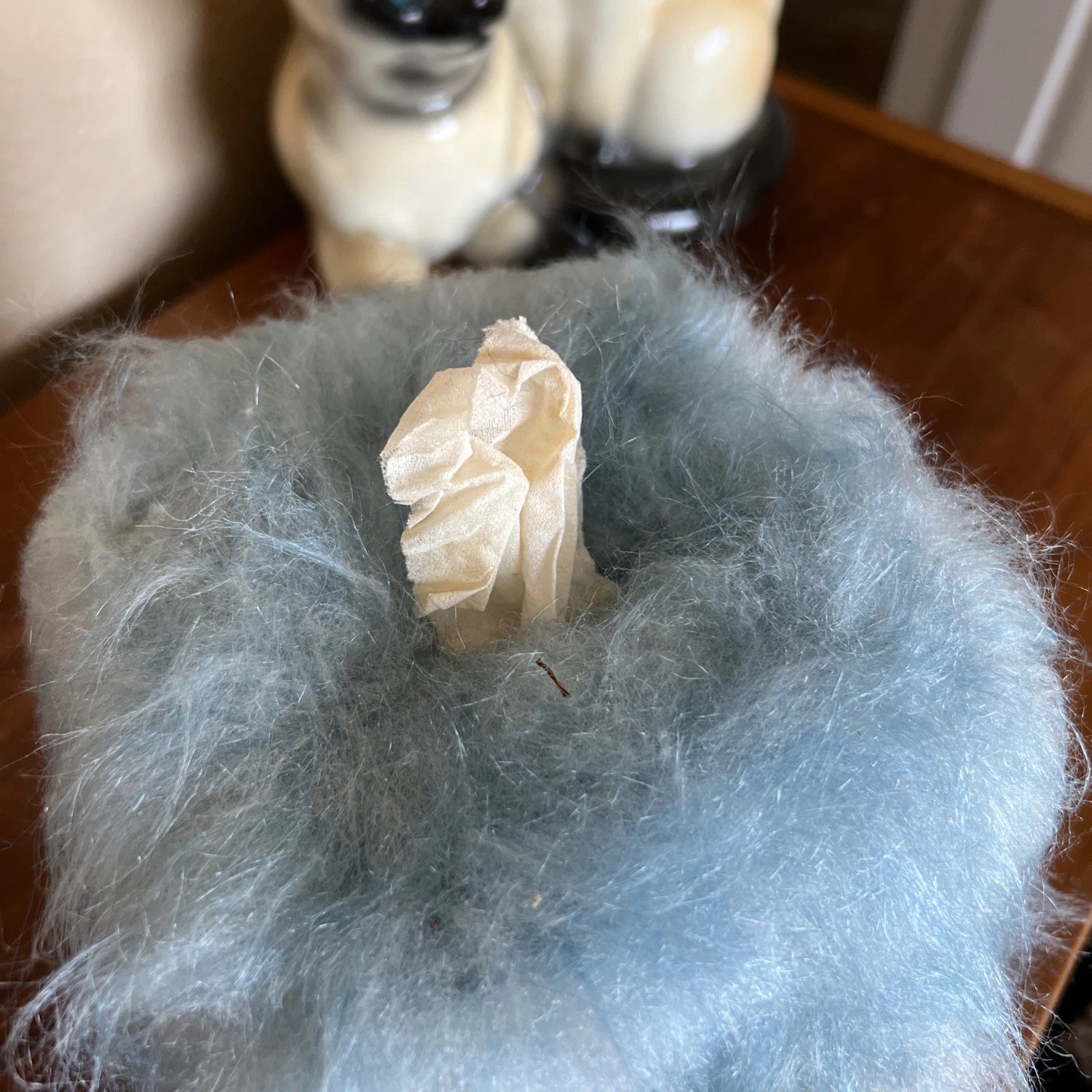 Vintage 1970s Dimple Doll Tissue Box Cover Sky Blue White Hair Grandma Boho | eBay