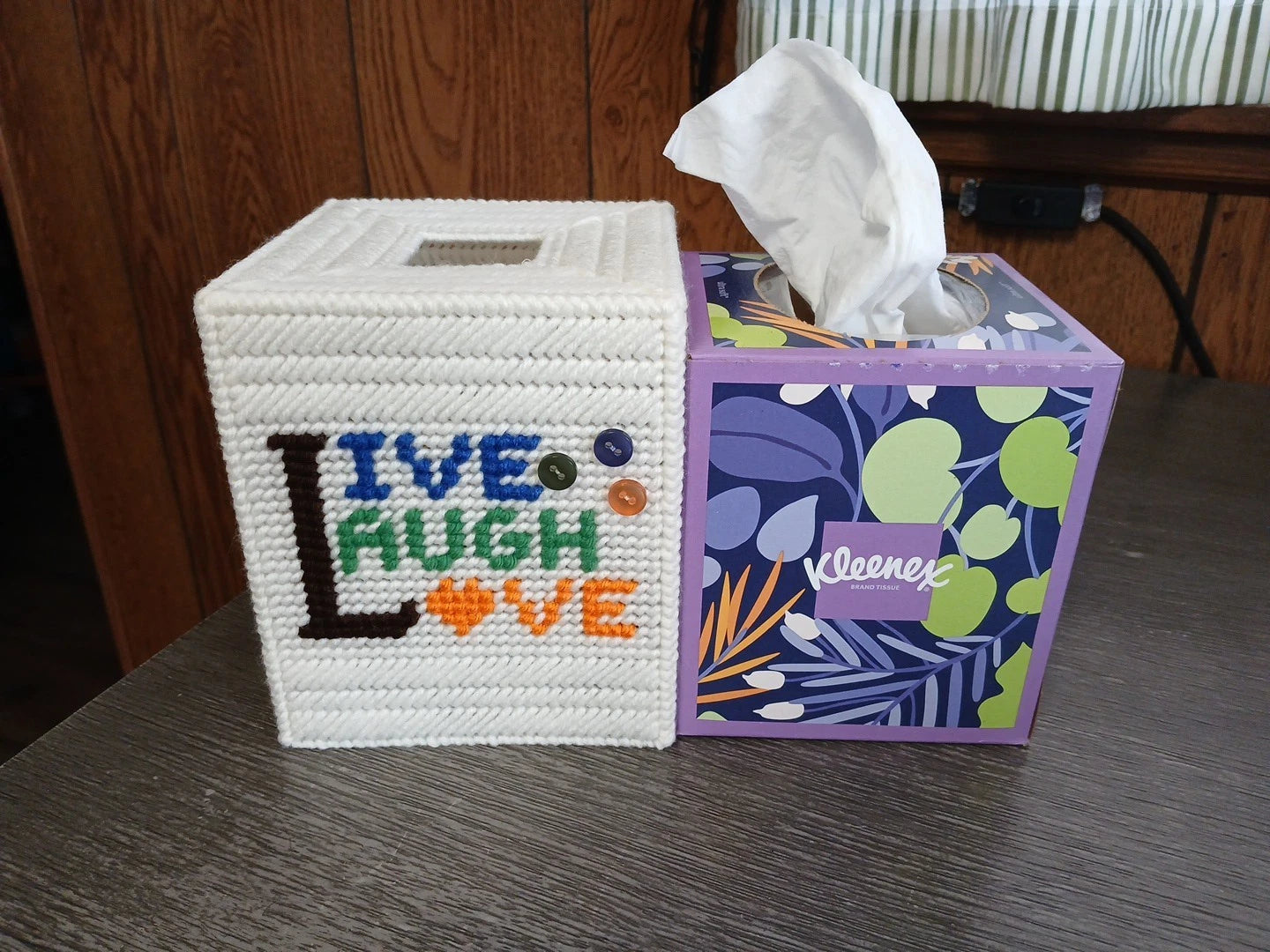 Live, Laugh, Love Tissue Box Cover, Plastic Canvas | eBay