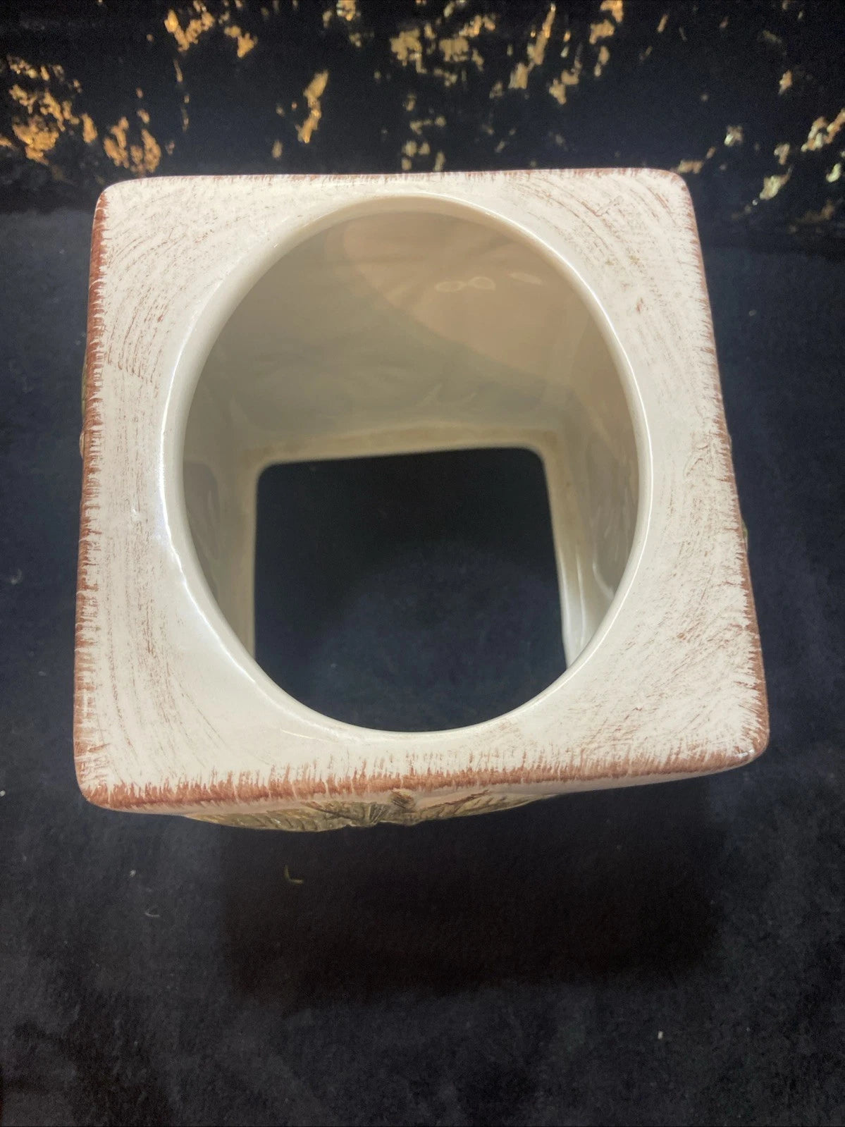 Ceramic Tissue Cover Box Holder IEmbossed Palm Trees Square | eBay