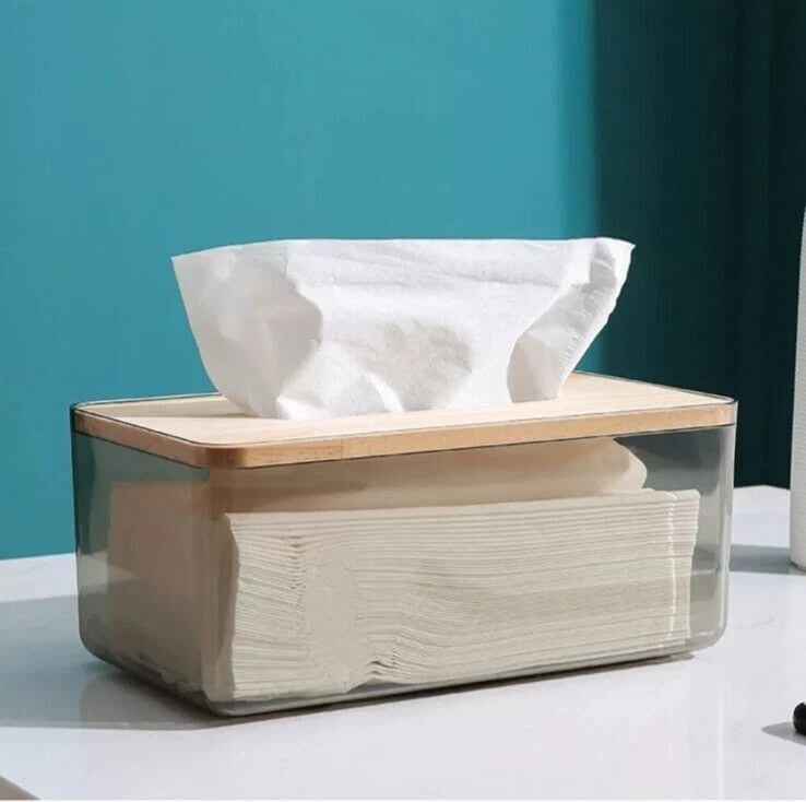 Tissue Box With Bamboo Lid For Home Bathroom Kitchen And Office Decoration | eBay