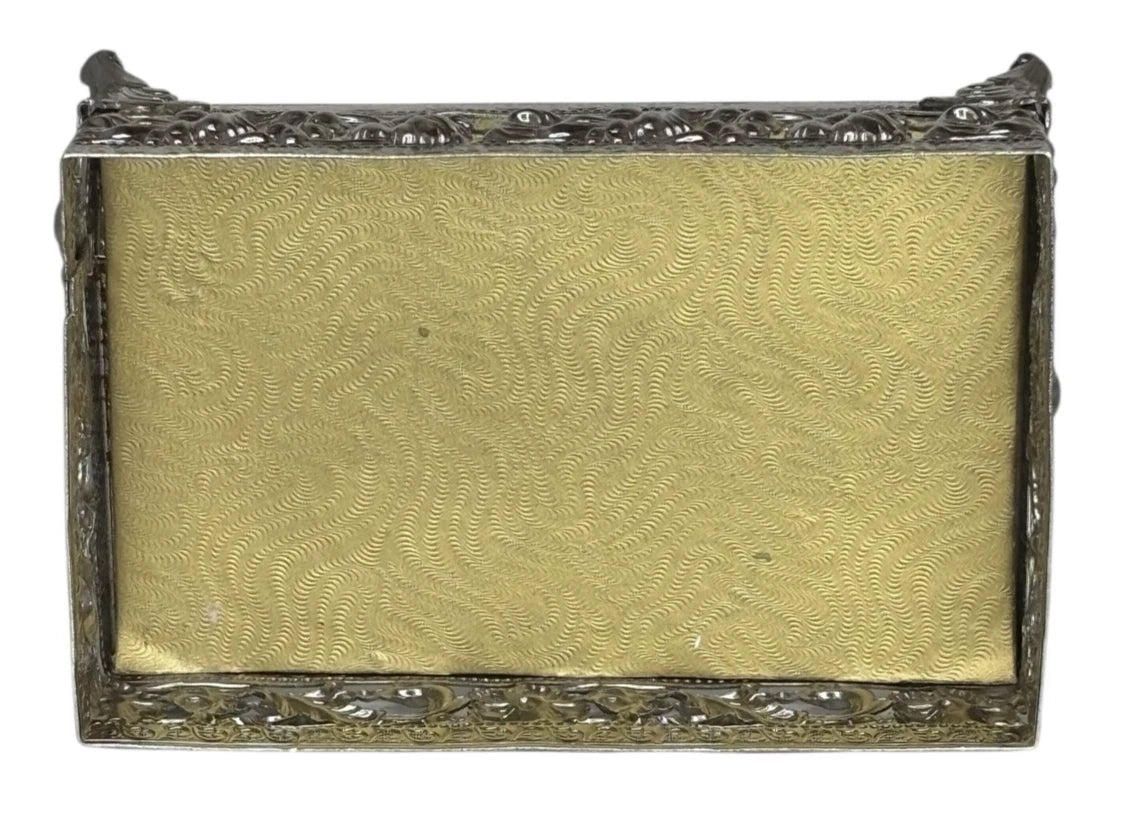 Hollywood Regency Silver Metal Filigree Small Tissue Box Holder Purse Size | eBay