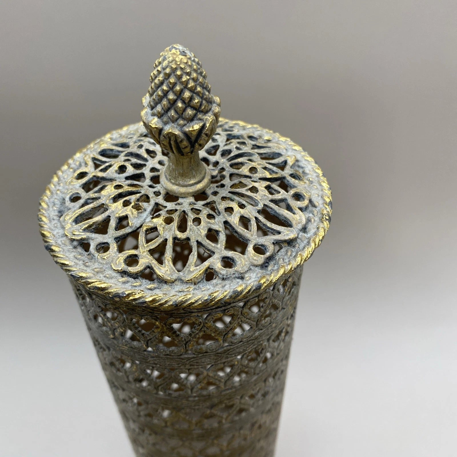 Hollywood Regency 2 Piece Bath Vanity Accessories Gold Tone Filigree Brass? | eBay