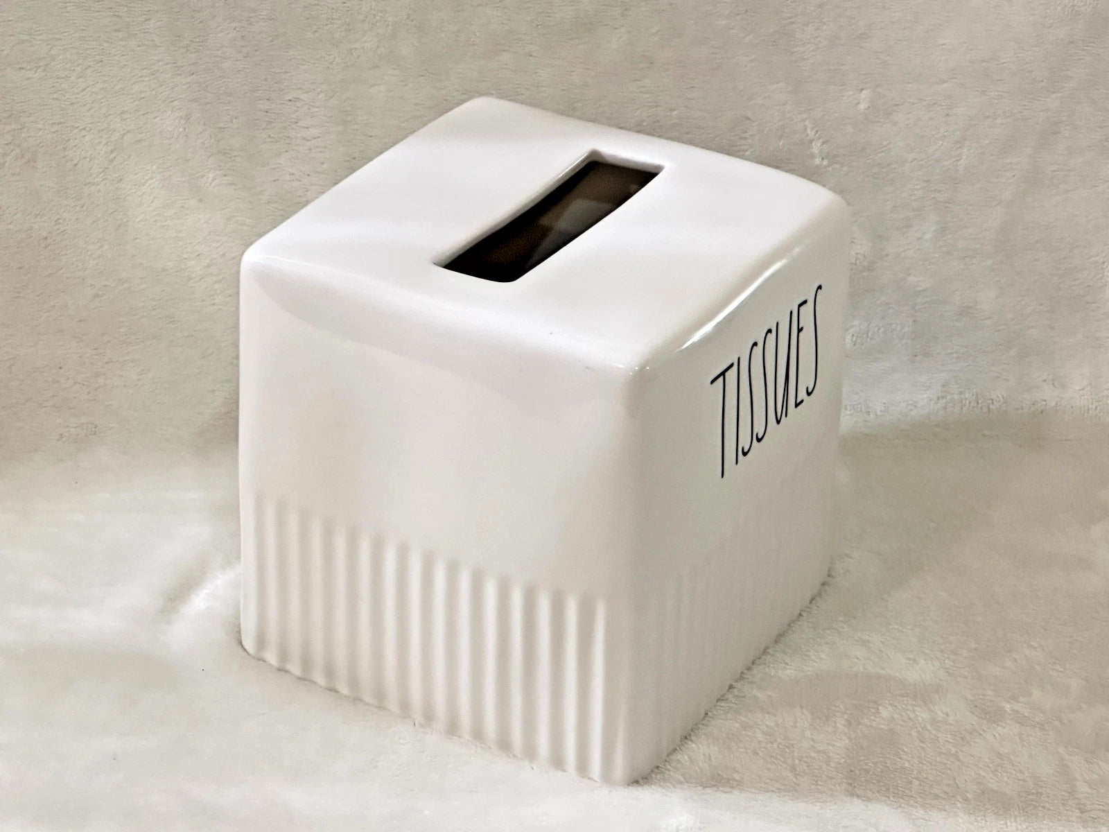 RAE DUNN ~ Tissues ~ Square Block Tissue Box Cover Holder Kleenex ~ Ceramic ~EUC | eBay