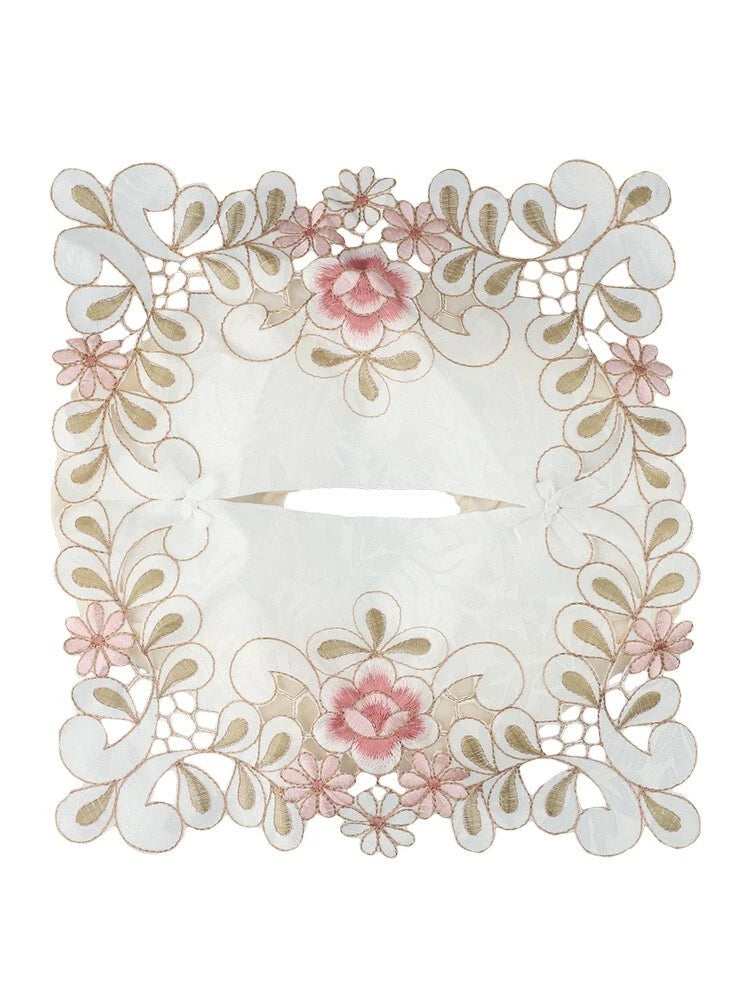 Exquisite Vintage Lace Fabric Tissue Box Cover Embroidered Tissue Box Cover | eBay