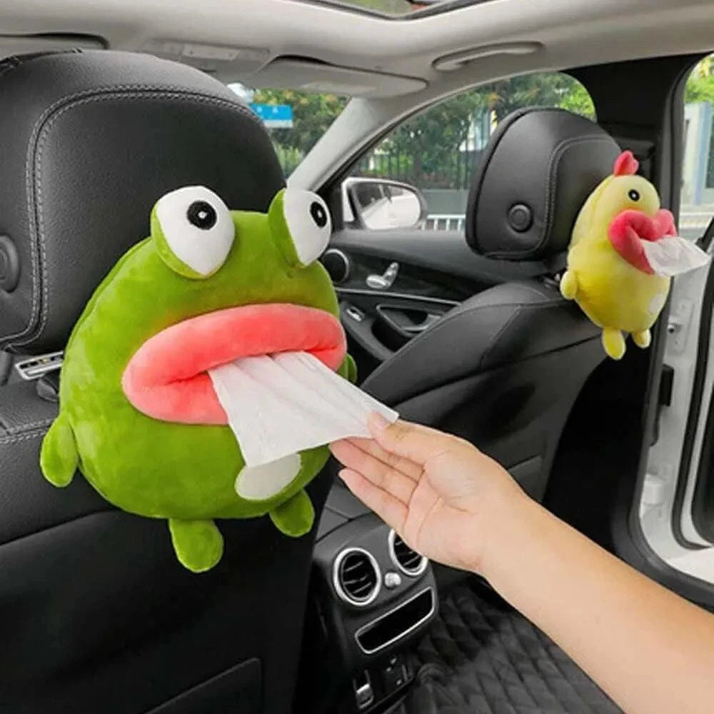 Cute Frog Car Hanging Tissue Holder | Plush Cartoon Tissue Box | for Car | eBay