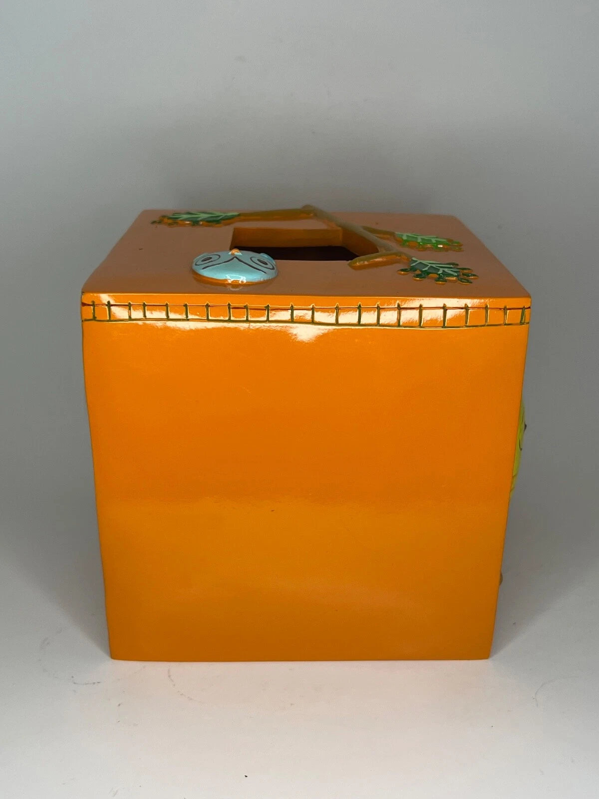 Give a Hoot Owl Tissue Box Holder Creative Bath Orange Resin 5.75" Square AS IS | eBay