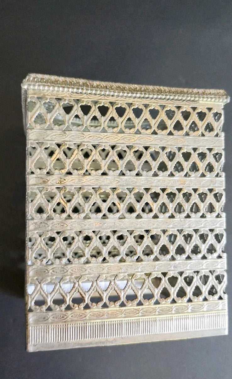 MCM Square Hollywood Regency Silver Tone Filigree Metal Tissue Box Cover Holder | eBay