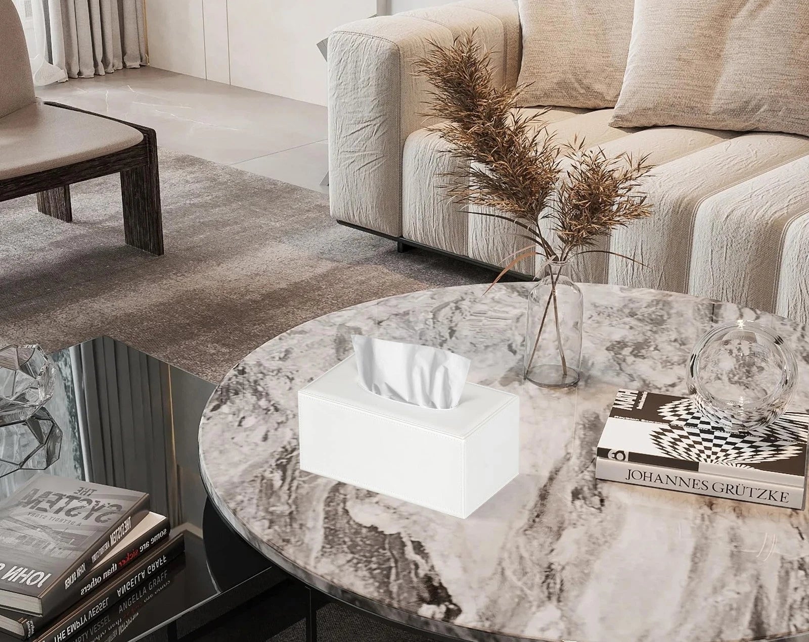 Tissue Box Cover Rectangular Tissue Box Holder for Bathroom (White) | eBay