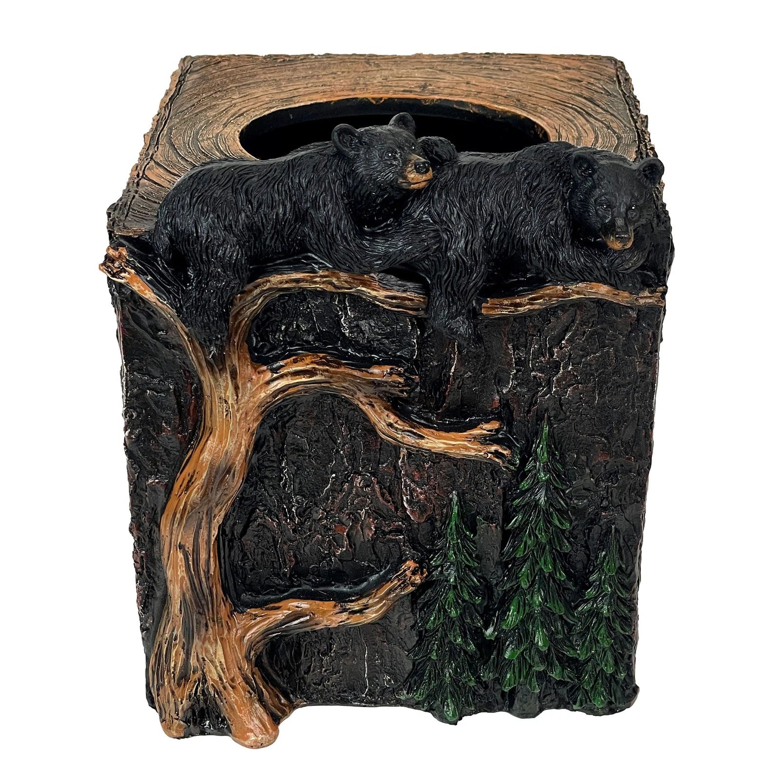 Bear Square Tissue Box Cover – Rustic Lodge Black Bear Bathroom Decor, Felt Pads | eBay