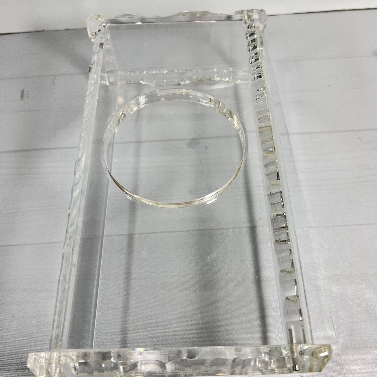 Vintage 1970’s Lucite Tissue Box Heavy Faceted Cut Edges Fabulous! | eBay