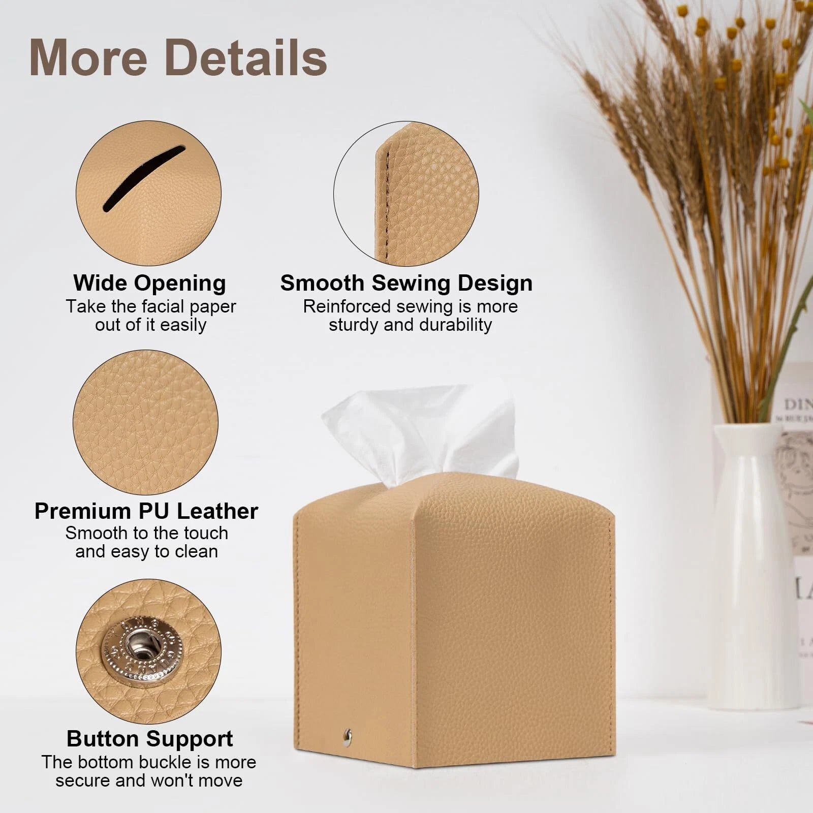 Leather Cube Tissue Box Holder for Bathroom Toilet Countertop Night Stands | eBay