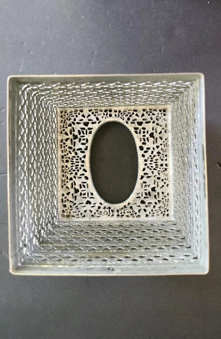 MCM Square Hollywood Regency Silver Tone Filigree Metal Tissue Box Cover Holder | eBay