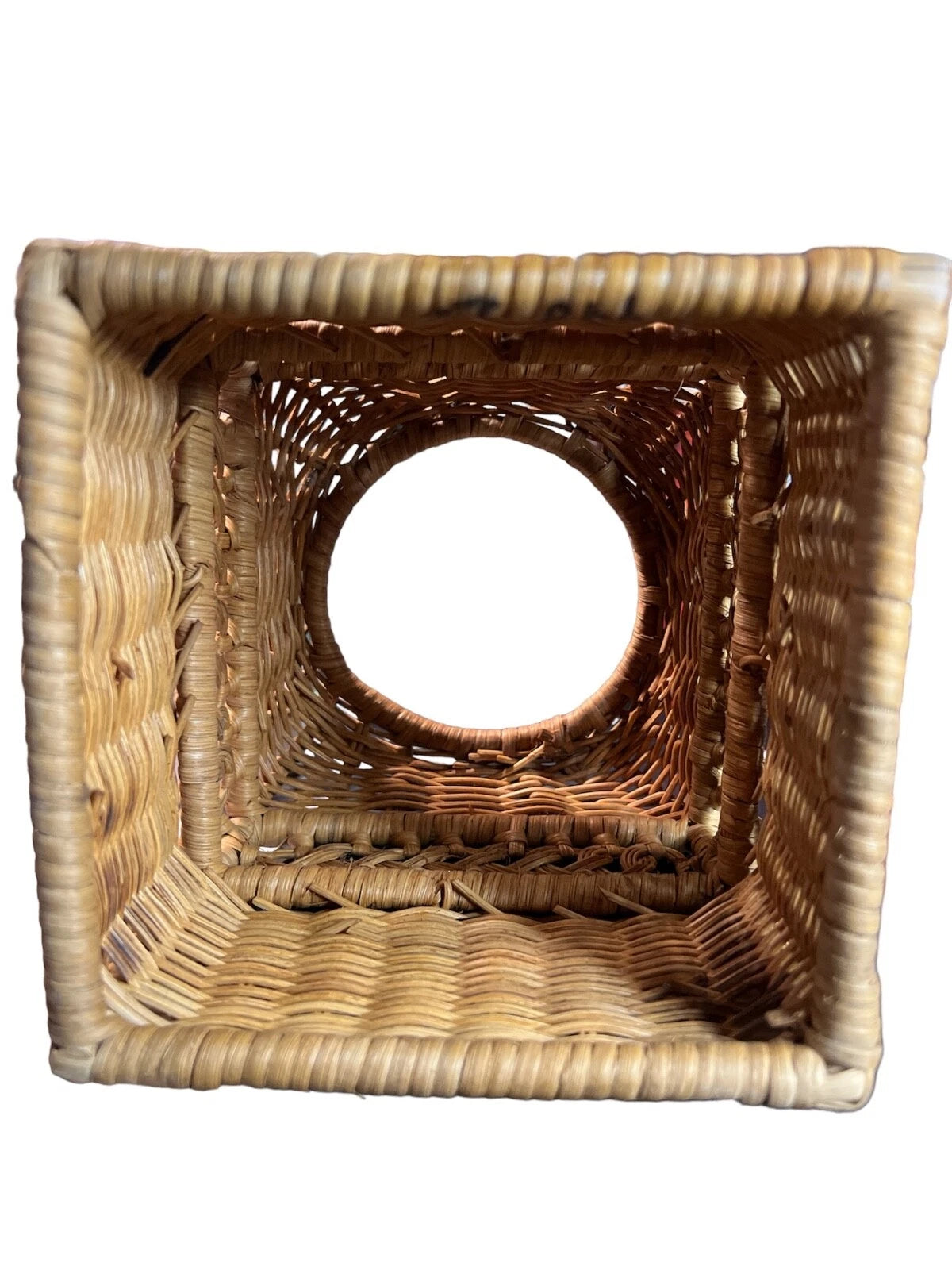 Boho Wicker Ratan Woven Square with Rounded Top Tissue Box Cover | eBay