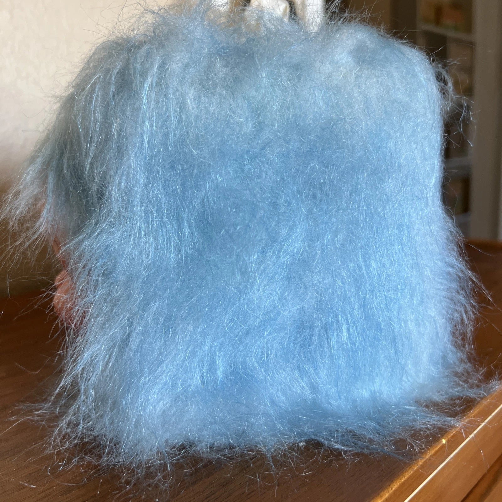 Vintage 1970s Dimple Doll Tissue Box Cover Sky Blue White Hair Grandma Boho | eBay