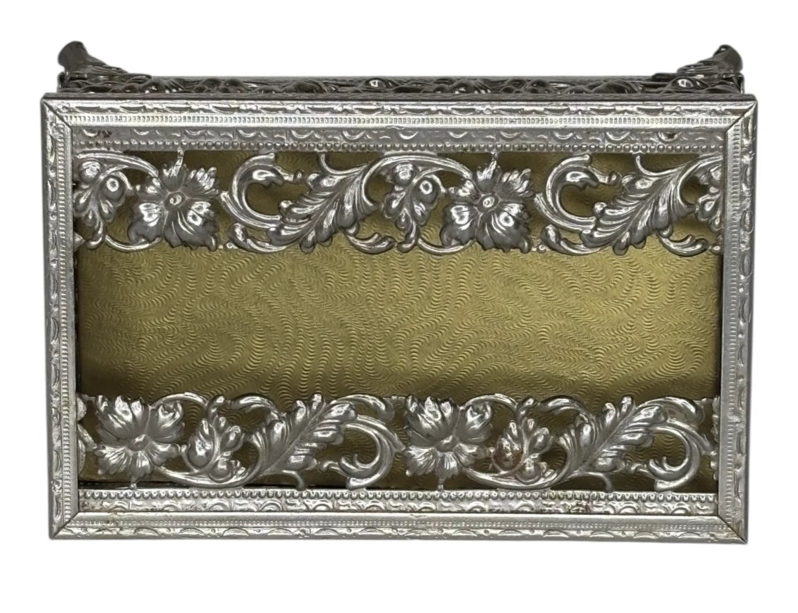 Hollywood Regency Silver Metal Filigree Small Tissue Box Holder Purse Size | eBay