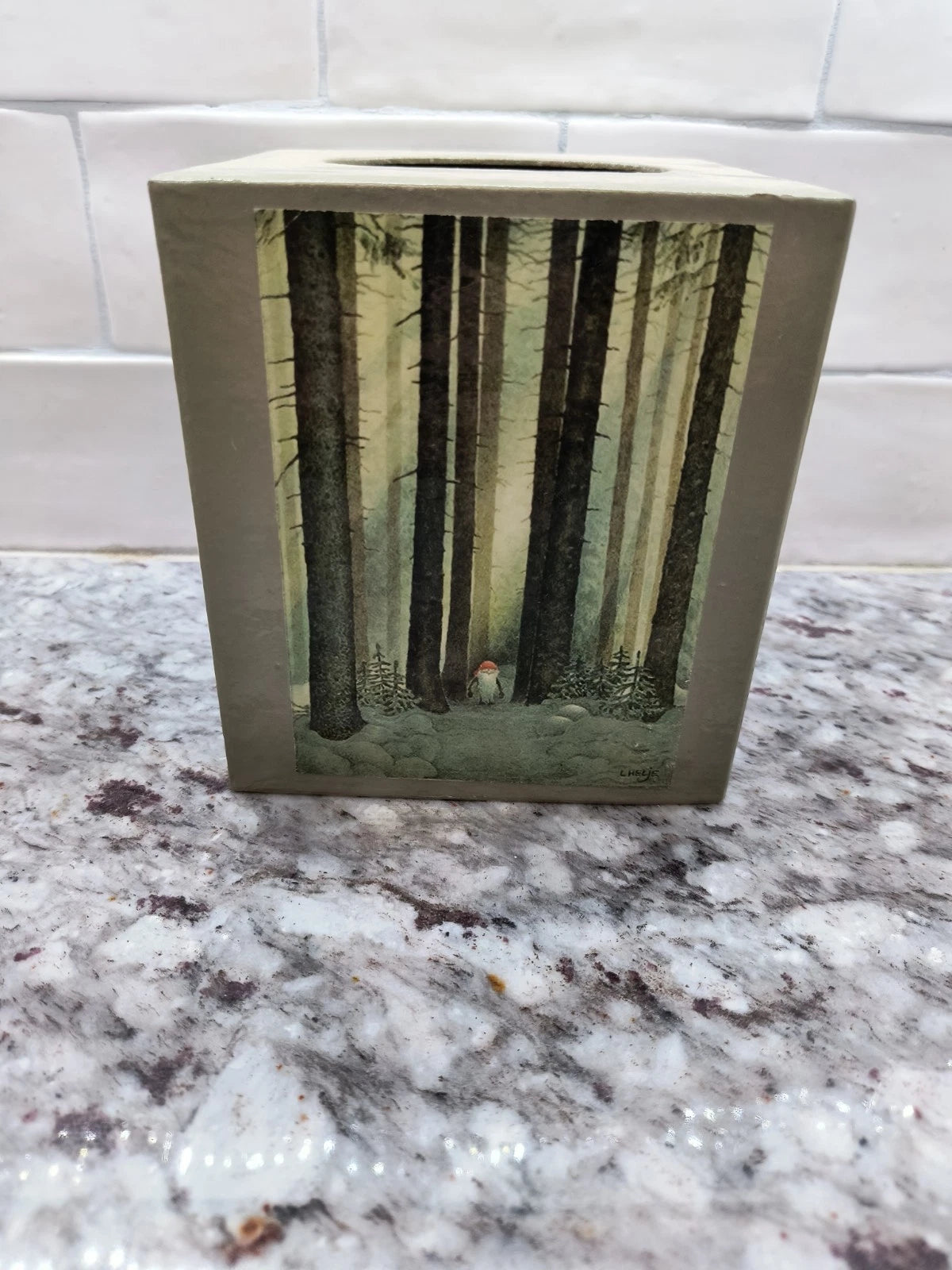 Gnome 4 Seasons Square Tissue Box Cover, Maria Holt Design, Great Condition | eBay