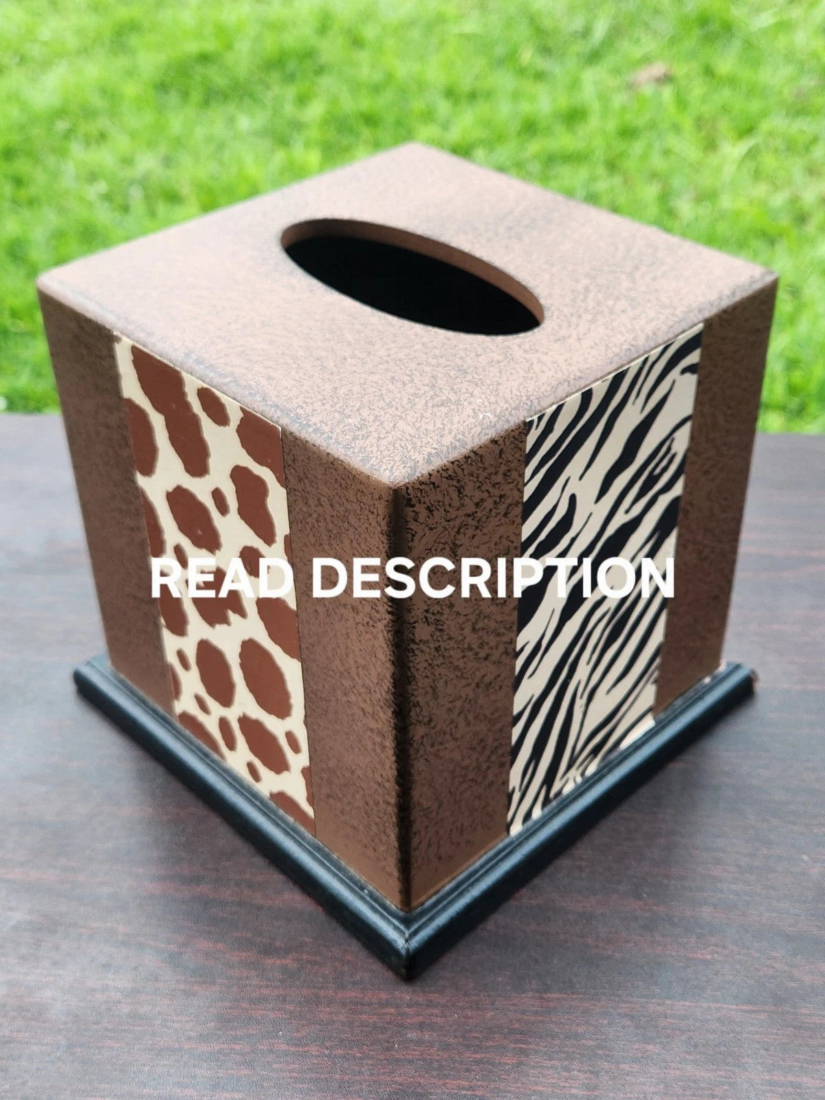 Wood Animal Print Tissue Box Cover – Rustic Safari Decor for Bathroom or Office | eBay